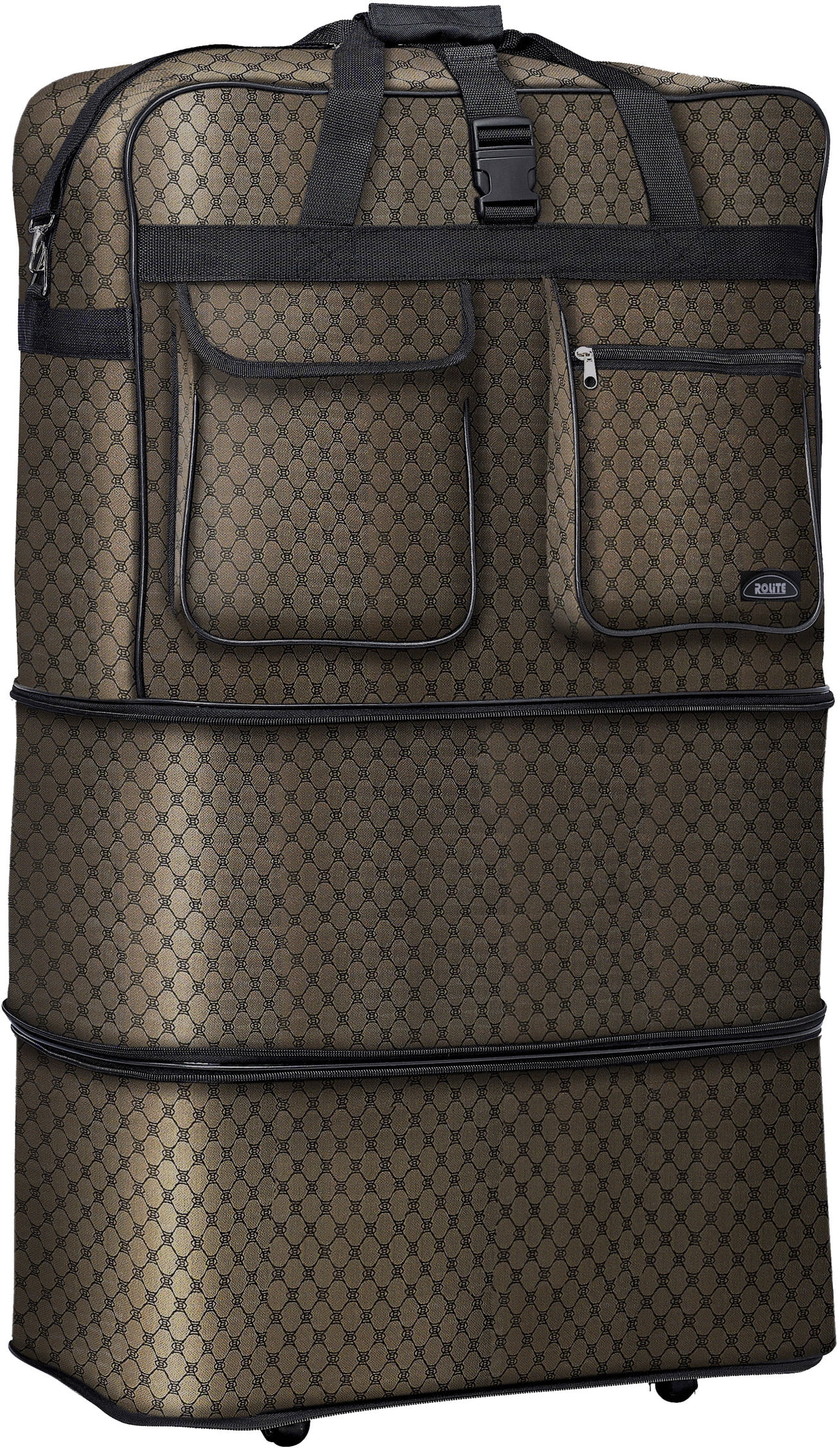 36" Rolling Wheeled Duffel Bag Spinner Luggage Bag (Brown)