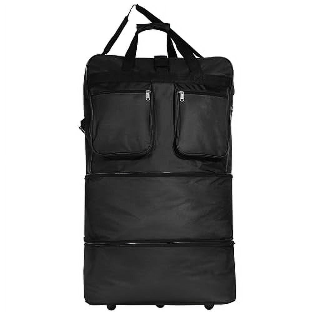 36"" Rolling Wheeled Expandable Duffel Bag Spinner Suitcase Luggage, Black