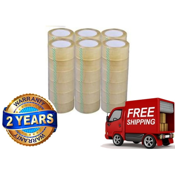 36 Rolls Box Carton Sealing Packing Packaging Tape 2"x110 Yards(330' ft) Clear
