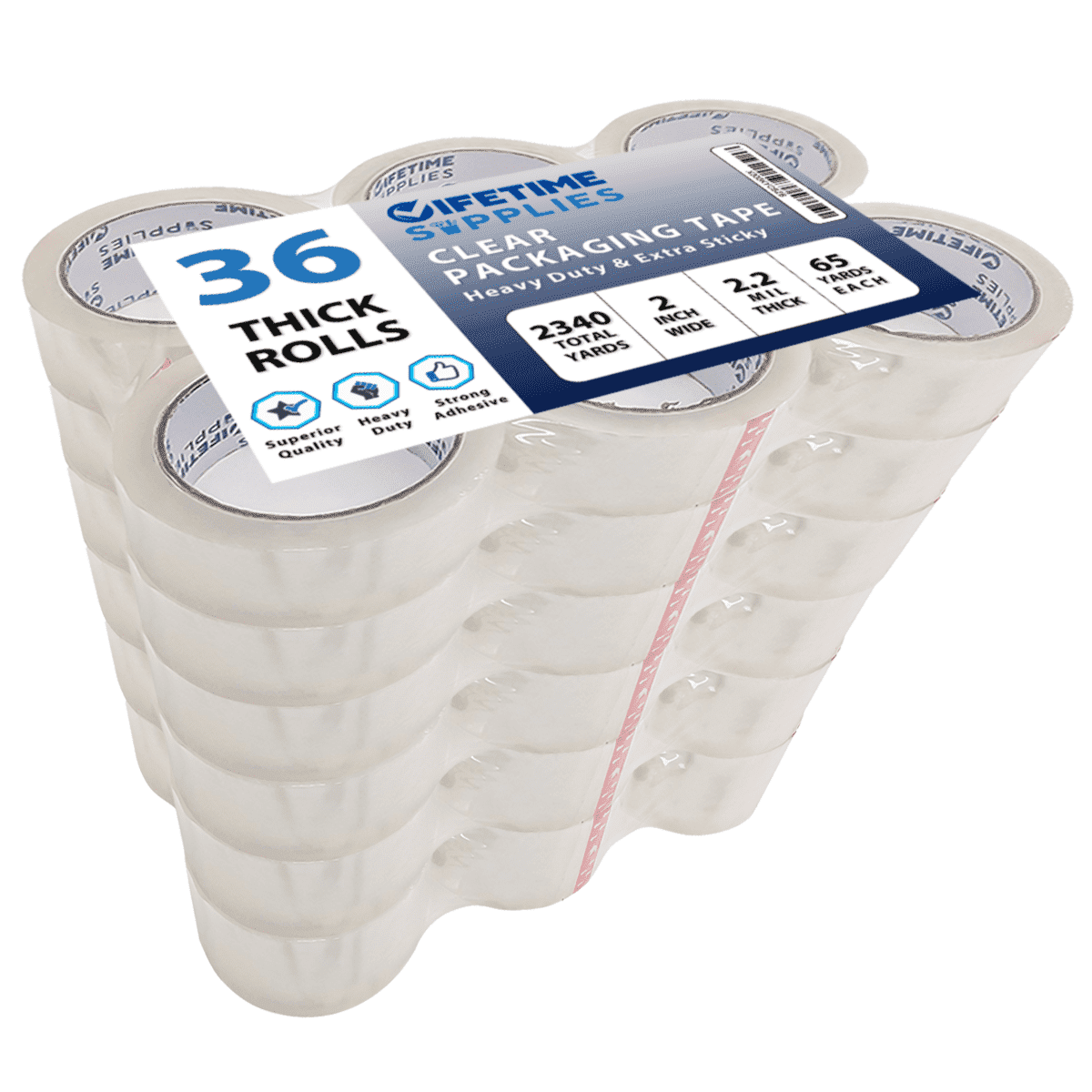 36 Rolls  Carton Sealing Packing Tape Box Shipping 2 x 110 / 65 yd 2.2 mil