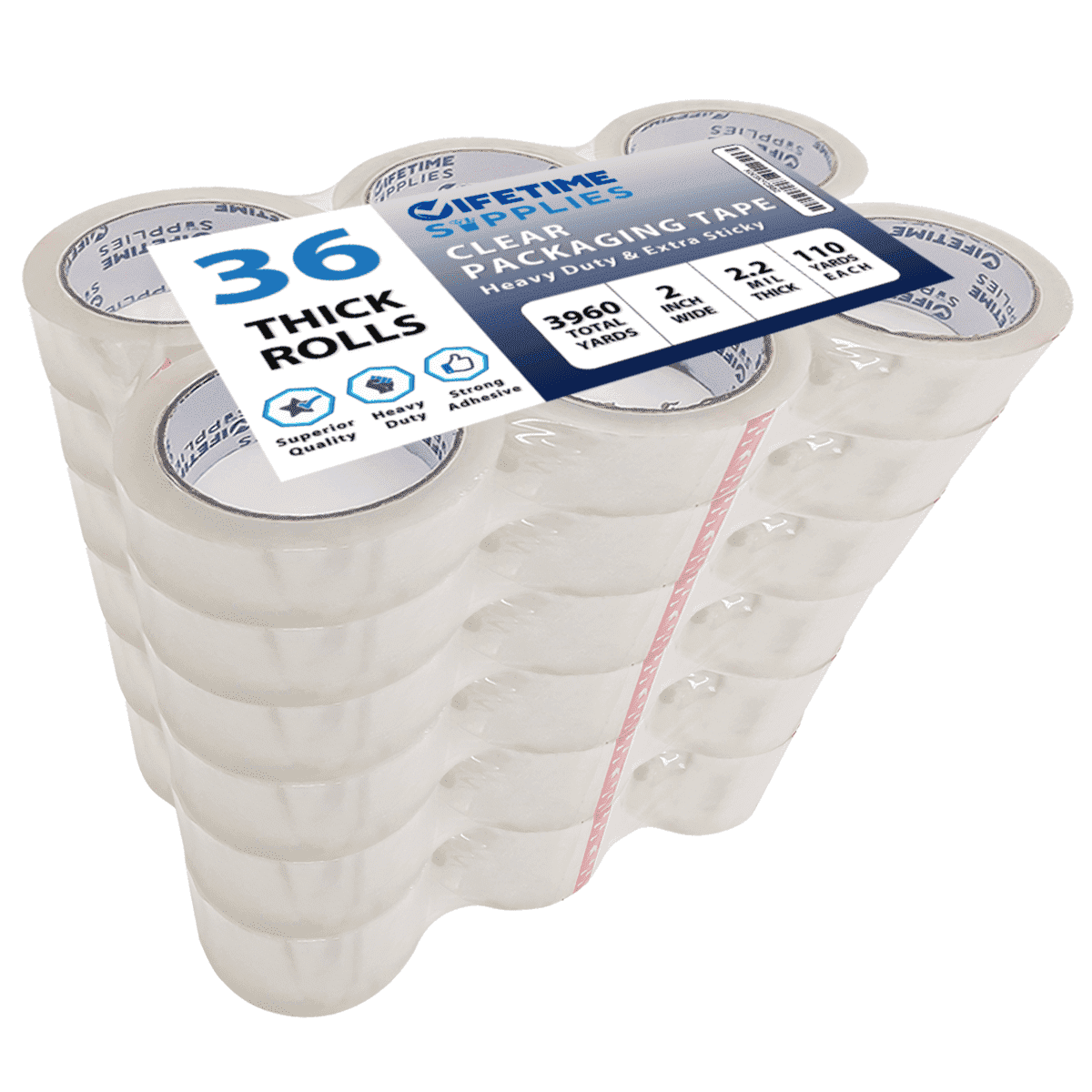 36 Rolls Carton Sealing Packing Tape Box Shipping 2 x 110 / 110 yd 2.2 mil