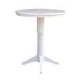 thumbnail image 1 of 36" Round Bar Height Table with 12" Leaf - White, 1 of 8