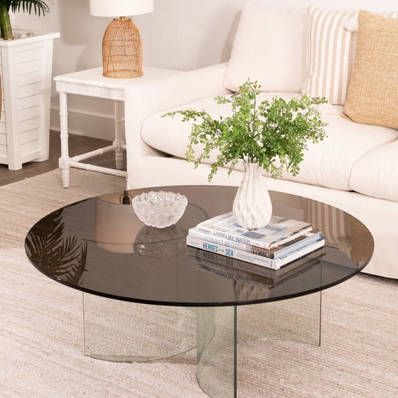 36" Round Bronze Tempered Glass Table Top By Spancraft Glass