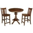 thumbnail image 1 of 36" Round Counter Height Dining Table with 12" Leaf and 2 San Remo Stools - Espresso - 3 Piece Set, 1 of 3