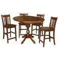 thumbnail image 1 of 36" Round Counter Height Dining Table with 12" Leaf and 4 San Remo Stools - Espresso - 5 Piece Set, 1 of 3