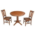 thumbnail image 1 of 36" Round Dining Table with 12" Leaf and 2 San Remo Chairs - Espresso - 3 Piece Set, 1 of 3