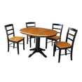 thumbnail image 1 of 36" Round Top Dining Table with 12" Leaf and 4 Madrid Chairs - Black/Cherry - 5 Piece Set, 1 of 3