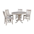 thumbnail image 1 of 36" Round Extension Wood Dining Table With 4 Cafe Chairs in Washed Gray Taupe, 1 of 3