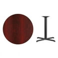 thumbnail image 1 of 36" Round Mahogany Laminate Table Top With Table Height Round Base - Table Height Restaurant Table, 1 of 4