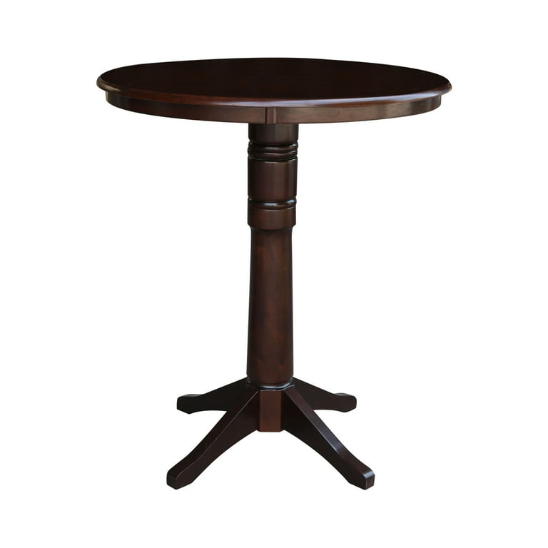 36 Round Pedestal Bar Height Table Mocha Walmart