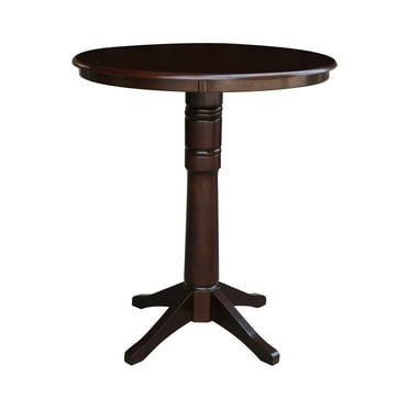 36" Round Pedestal Bar Height Table - Mocha