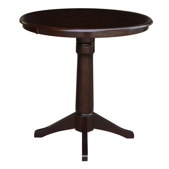 36" Round Pedestal Counter Height Table - Mocha