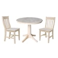 thumbnail image 1 of 36" Round Pedestal Dining Table with 2 Cafe Chairs - Unfinished - 3 Piece Set, 1 of 10