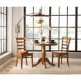 thumbnail image 1 of 36" Round Pedestal Dining Table with 2 Emily Chairs - 3 Piece Set Pecan, 1 of 7