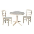 thumbnail image 1 of 36" Round Pedestal Dining Table with 2 Madrid Chairs - Unfinished - 3 Piece Set, 1 of 8