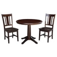 thumbnail image 1 of 36" Round Pedestal Dining Table with 2 San Remo Chairs - Mocha - 3 Piece Set, 1 of 4