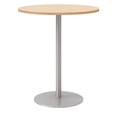 thumbnail image 1 of 36" Round Pedestal Table - Maple Top - Silver Base - Bistro Height, 1 of 3