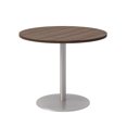thumbnail image 1 of 36" Round Pedestal Table - Studio Teak Top - Silver Base, 1 of 3