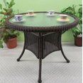 thumbnail image 1 of 36" Round Resin Bistro Table w/Glass Top (Has Umbrella Hole) V36BT     ANT BROWN, 1 of 1
