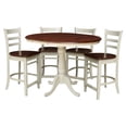 thumbnail image 1 of 36" Round Solid Wood Counter Height Extension Table with 12" Leaf and 4 Stools, 1 of 4