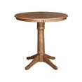 thumbnail image 1 of 36'' Round Solid Wood Counter Height Pedestal Dining Table in Distressed Oak by International Concepts, 1 of 6