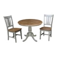 thumbnail image 1 of 36" Round Solid Wood Distressed Hickory/Stone Dining Table With 2 Chairs, 1 of 5