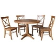 thumbnail image 1 of 36" Round Solid Wood Extension Dining Table with 4 Chairs in Distressed Oak by International Concepts, 1 of 4