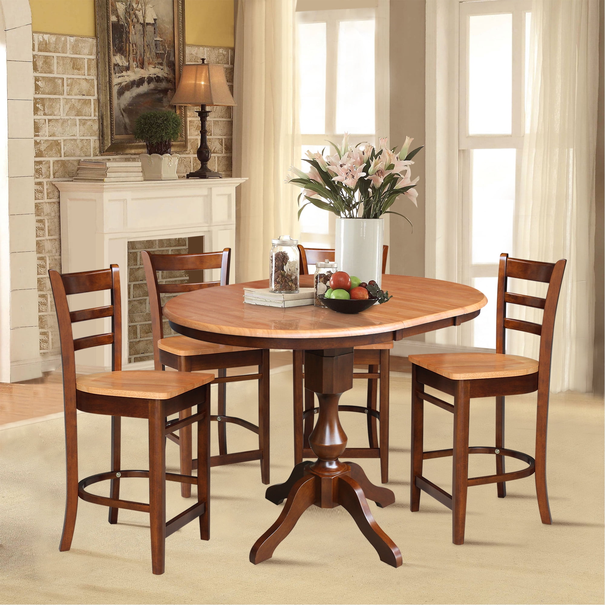 36 Inch Round Table With Shelves Leaf 36 Inch Dining Set Dining - Main Image