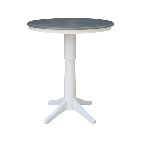 International Concepts 36" Round Solid Wood Gray Table-Bar Height