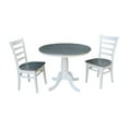 thumbnail image 1 of International Concepts 36" Round Solid Wood Gray Table With 2 Emily Chairs, 1 of 7