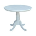 thumbnail image 1 of 36" Round Solid Wood Pedestal Dining Table With 12" Extension Leaf in White by International Concepts, 1 of 102