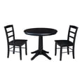 thumbnail image 1 of 36" Round Top Dining Table with 12" Leaf and 2 Madrid Chairs - Black - 3 Piece Set, 1 of 3