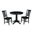 thumbnail image 1 of 36" Round Top Dining Table with 12" Leaf and 2 San Remo Chairs - Black - 3 Piece Set, 1 of 5