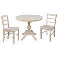 thumbnail image 1 of 36" Round Top Pedestal Dining Table with 2 Madrid Chairs - Unfinished - 3 Piece Set, 1 of 10