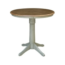 36" Round Top Pedestal Table - Counter Height - Distressed Hickory/Stone