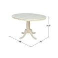 thumbnail image 1 of 36" Solid Wood Round Top Pedestal Dining Height Table With 12" Leaf Unfinished, 1 of 10