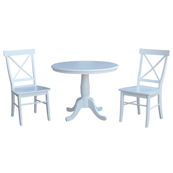 International Concepts 36" Round Top Pedestal Table - With 2 C08-613 Chairs
