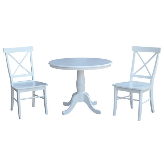 International Concepts 36" Round Top Pedestal Table - With 2 C08-613 Chairs