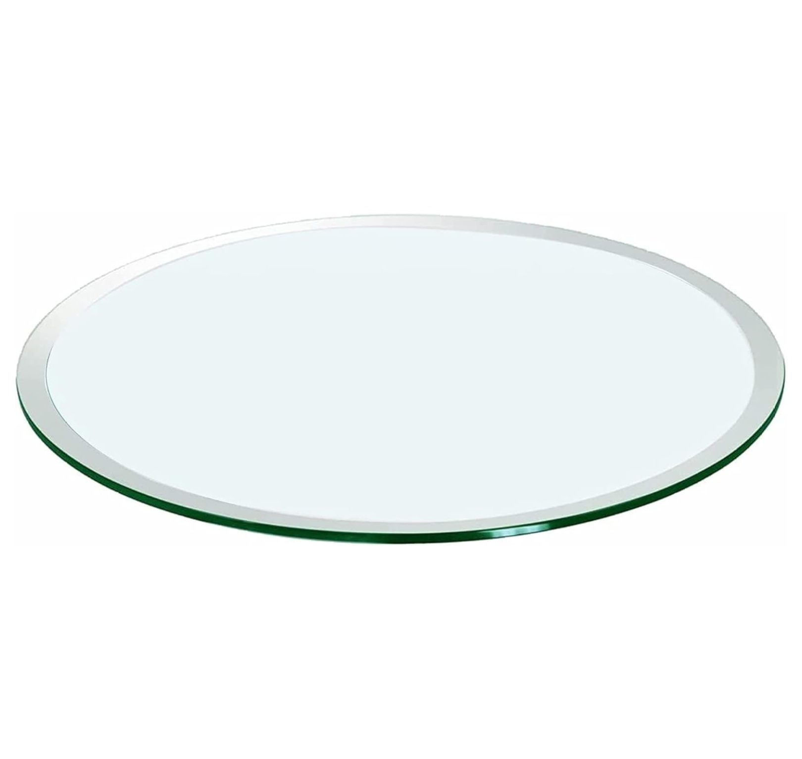 36x60 Inch Racetrack Oval Glass Table Top - 1/2" Thick Tempered Safety Glass, Beveled Edge