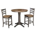 thumbnail image 1 of 36" Round Wood Counter Height Table With 2 Emily Stools in Hickory/Washed Coal, 1 of 8