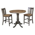 thumbnail image 1 of 36" Round Wood Counter Height Table With 2 Stools in Hickory/Washed Coal, 1 of 8