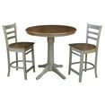 thumbnail image 1 of 36" Round Wood Distressed Hickory/Stone Extension Dining Table With 2 Stools, 1 of 3
