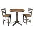 thumbnail image 1 of 36" Round Wood Extension Counterheight Table and 2 Stools in Hickory/Washed Coal, 1 of 8