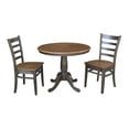 thumbnail image 1 of 36" Round Wood Extension Dining Table with 2 Chairs in Hickory/Washed Coal, 1 of 9