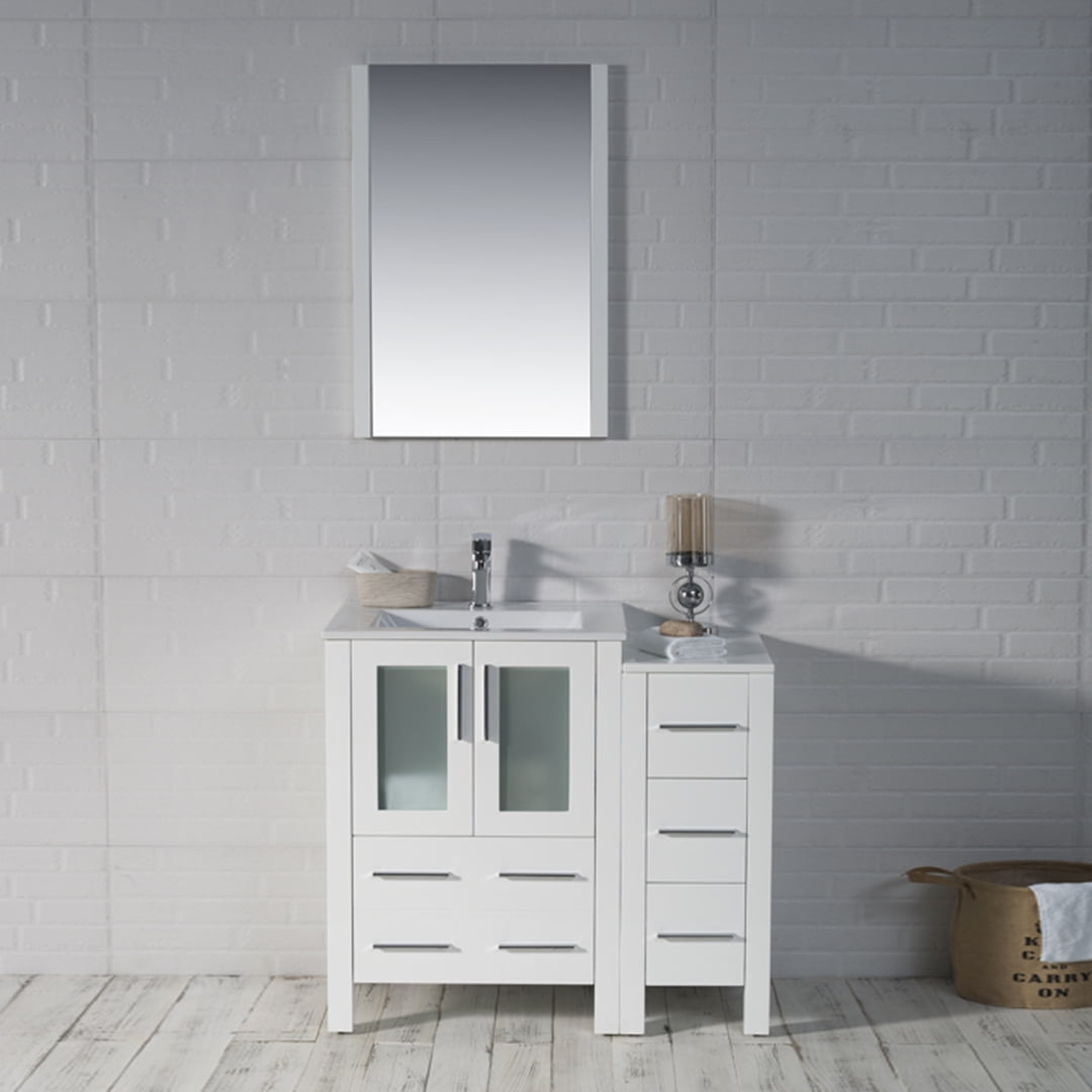 36S" Freestanding Bathroom Vanity with Side & Vessel Sink