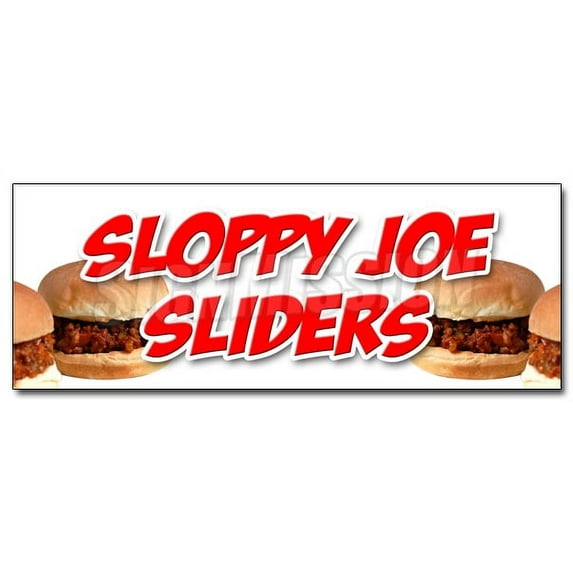 36" SLOPPY JOE SLIDERS DECAL sticker beef chicken bun homemade food lunch eat