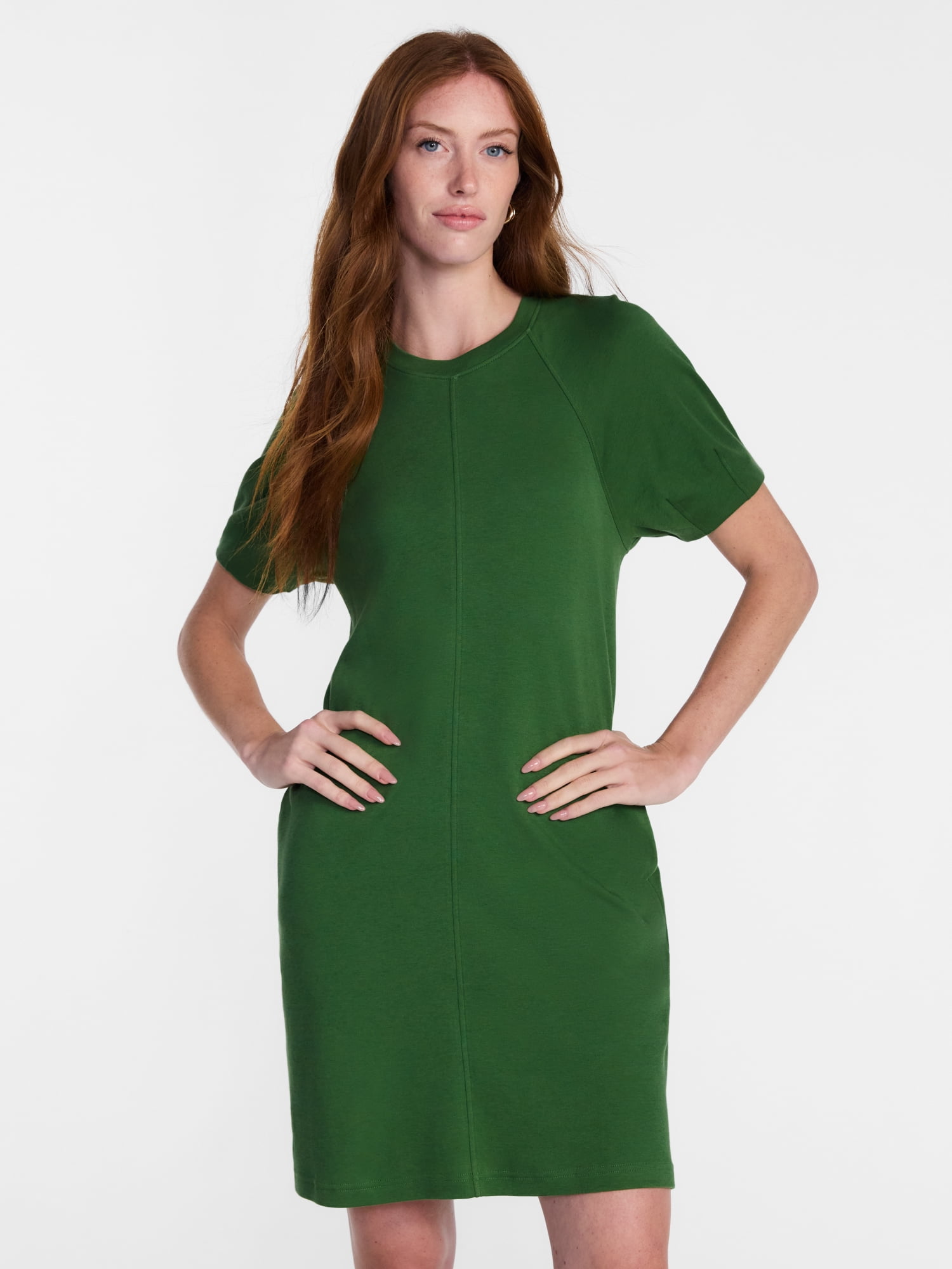 Scenario Women's and Women's Plus Mini Dress with Short Raglan Sleeves, Sizes XS-4X