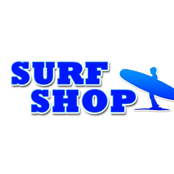 36" SURF SHOP DECAL sticker boards surfboards clothes wetsuits accessories
