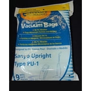 27 Sanyo Upright Type PU-1 Vacuum Bags Microfiltration with Closure - 9 Pack Vacuum Cleaner Bags