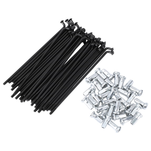 Unique Bargains 36 Set 12G Bicycle Spoke 12G Bike Wheel Spokes 45 Steel Black-101mm